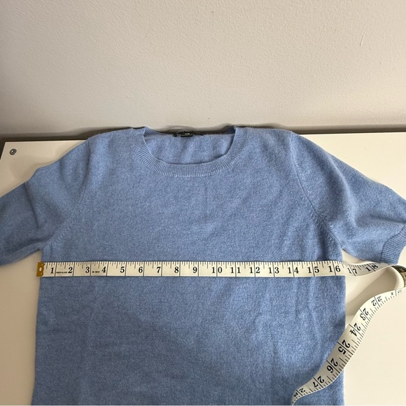 State Cashmere - 100% Cashmere Blue Short Sleeved Sweater Top - XS - Picture 7 of 7